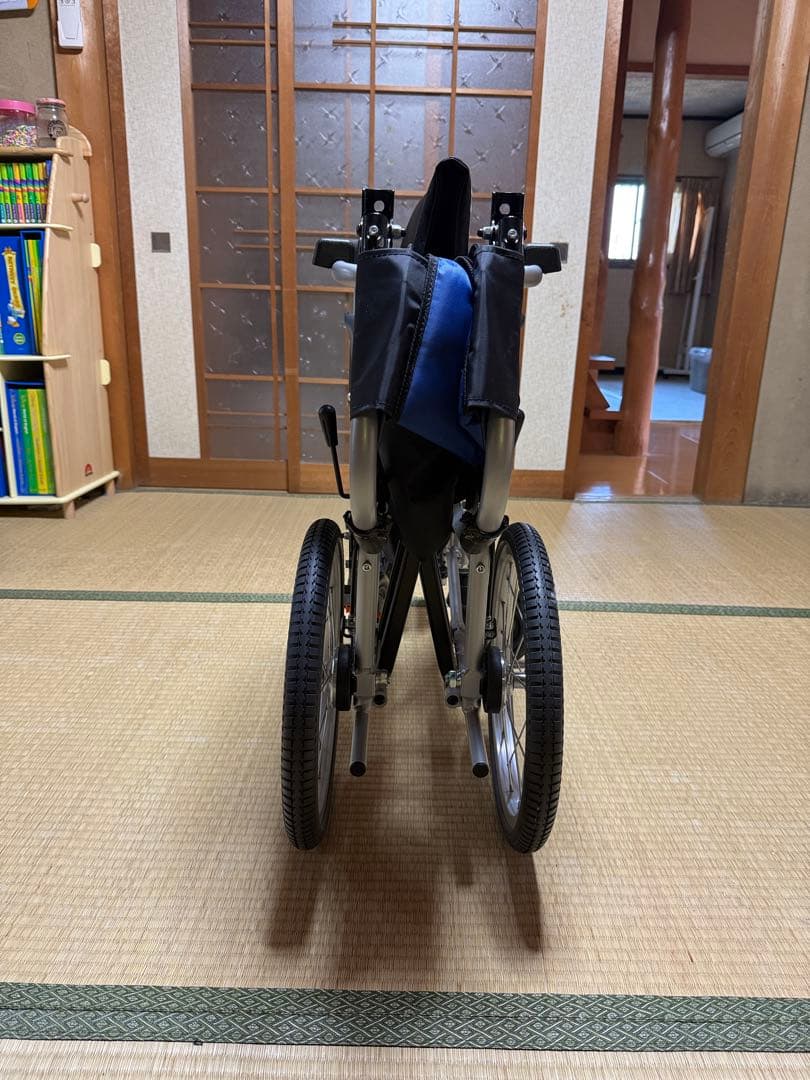 MIKI 車椅子 折りたたみ式 ネイビー 取扱説明書付き