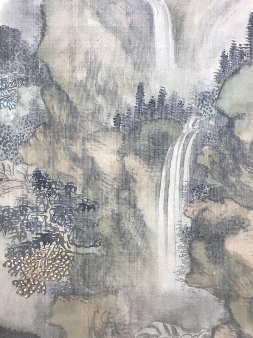 模写/谷文晁/寿山幽居図/山水図/山水人物図/掛軸☆宝船☆AE-427