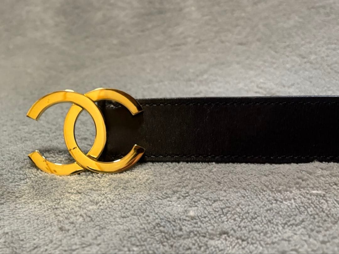 ☆ サリア ☆ CHANEL 黒 レザー ベルト