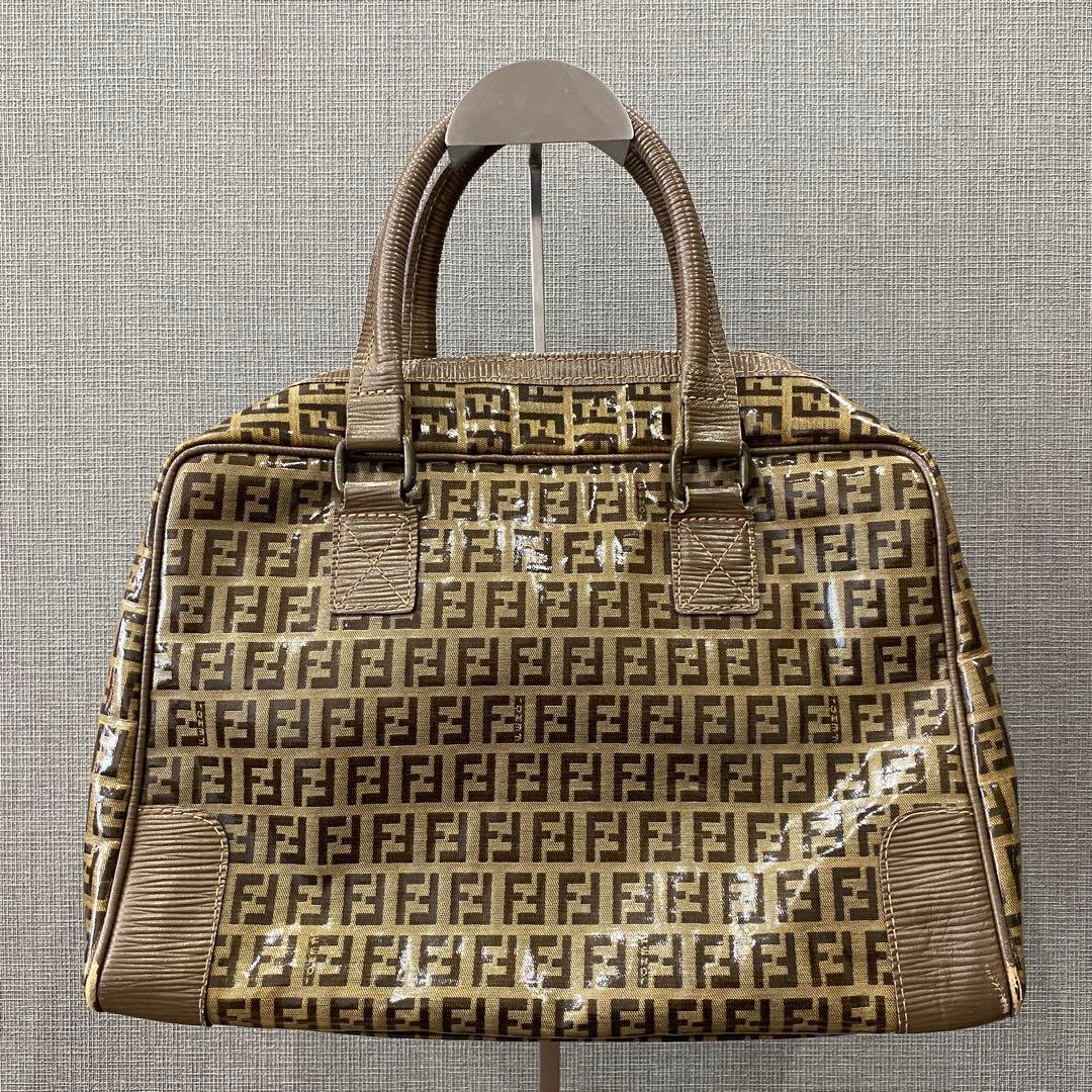 希少【Fendi】オールドフェンディ FFロゴ ズッキーノ ハンドバッグ