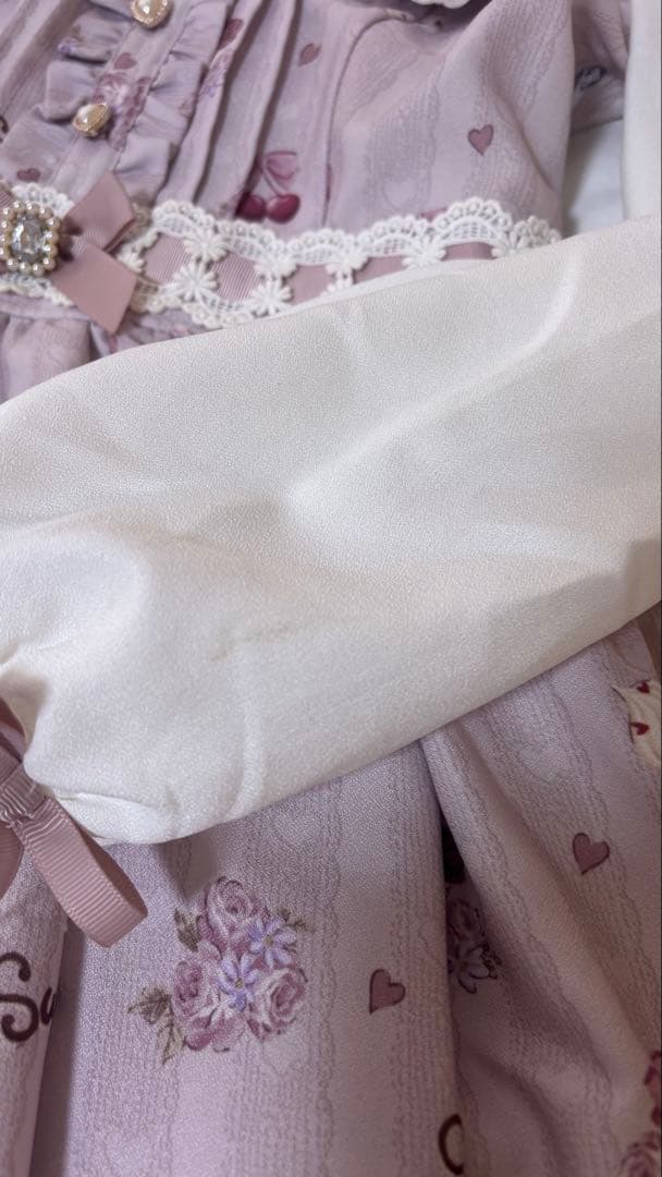 LIZLISA Whip bear  cafe柄　ワンピース