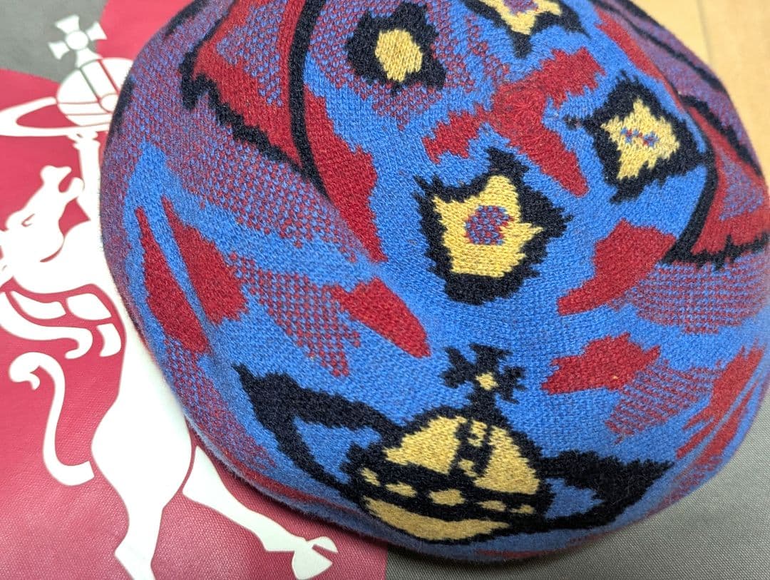 オーブ模様 ニット ベレー帽