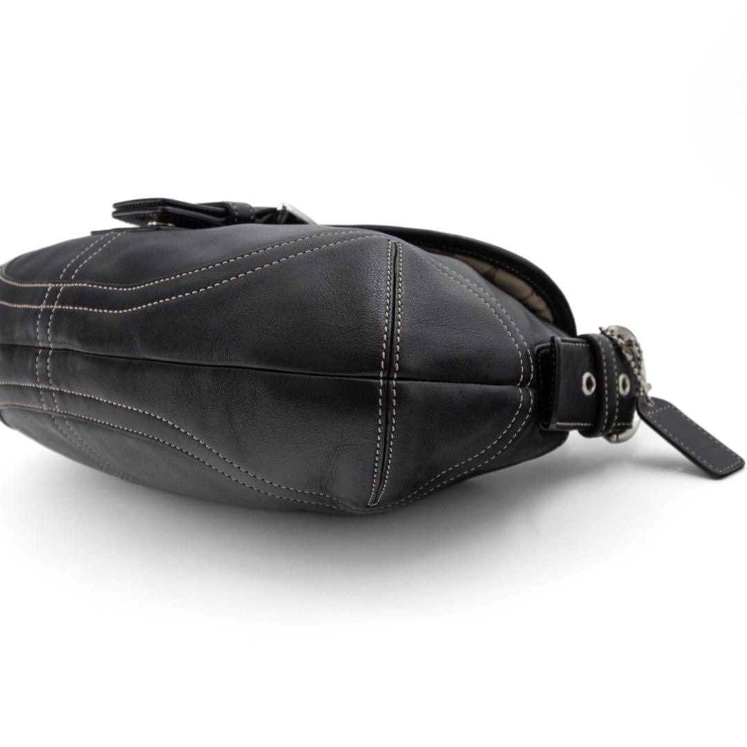 A076【美品】COACH／コーチ　ソーホー　ハンドバッグ　レザー　ブラック