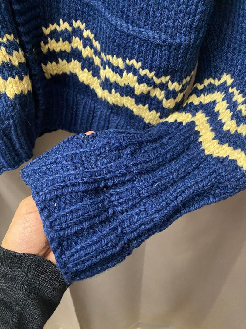 50s 60s 魚柄 フィッシュ カウチンセーター ボタン レア ヴィンテージ