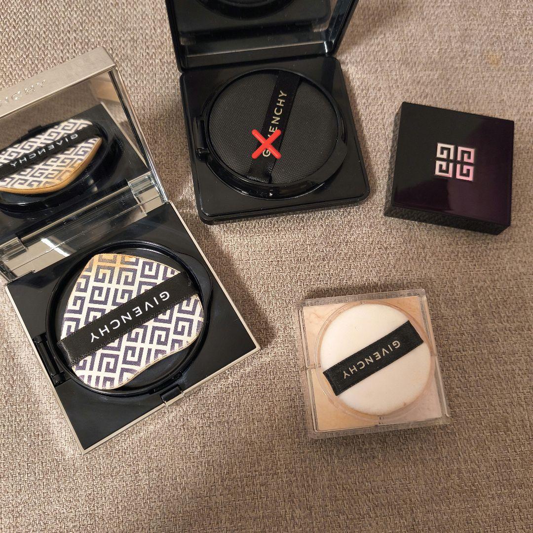 ジバンシー クッションファンデーション とプリズムリーブルトラベルルースパウダー