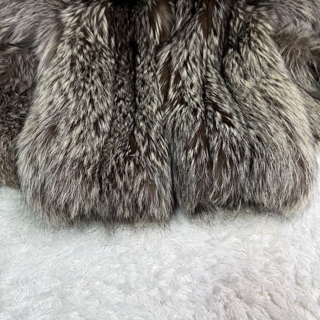 着丈90cm 肉厚 サガフォックス ロイヤル シルバーフォックス ロング 毛並◎