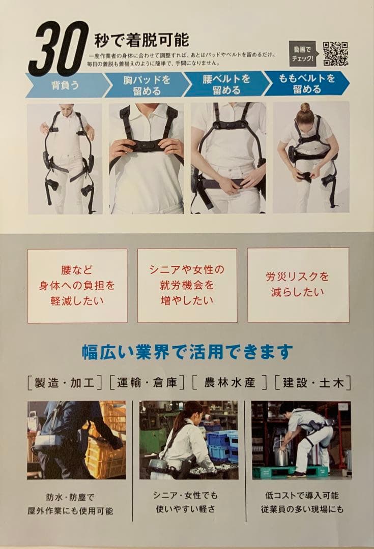 電動アシストスーツ高性能・超軽量SUPPORT JACKET Ep+ROBO 3