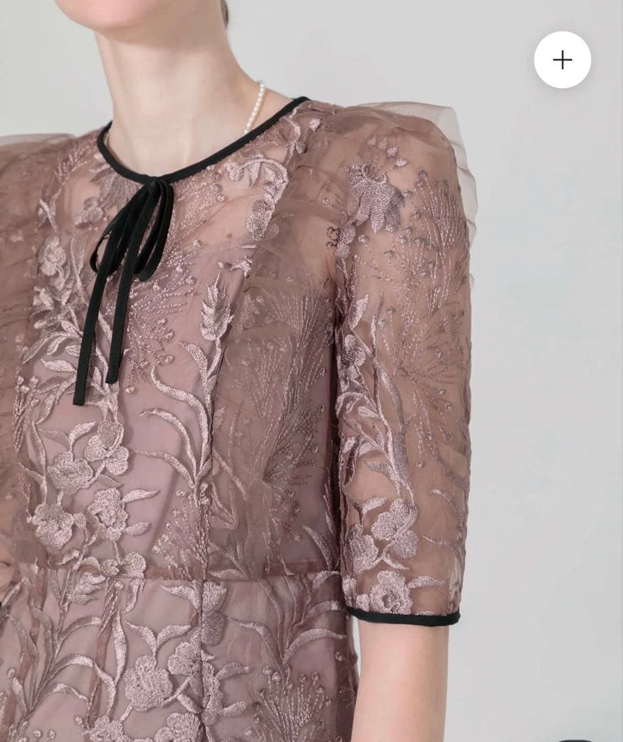 Leja レースパイピングフリルマーメイドワンピースドレス