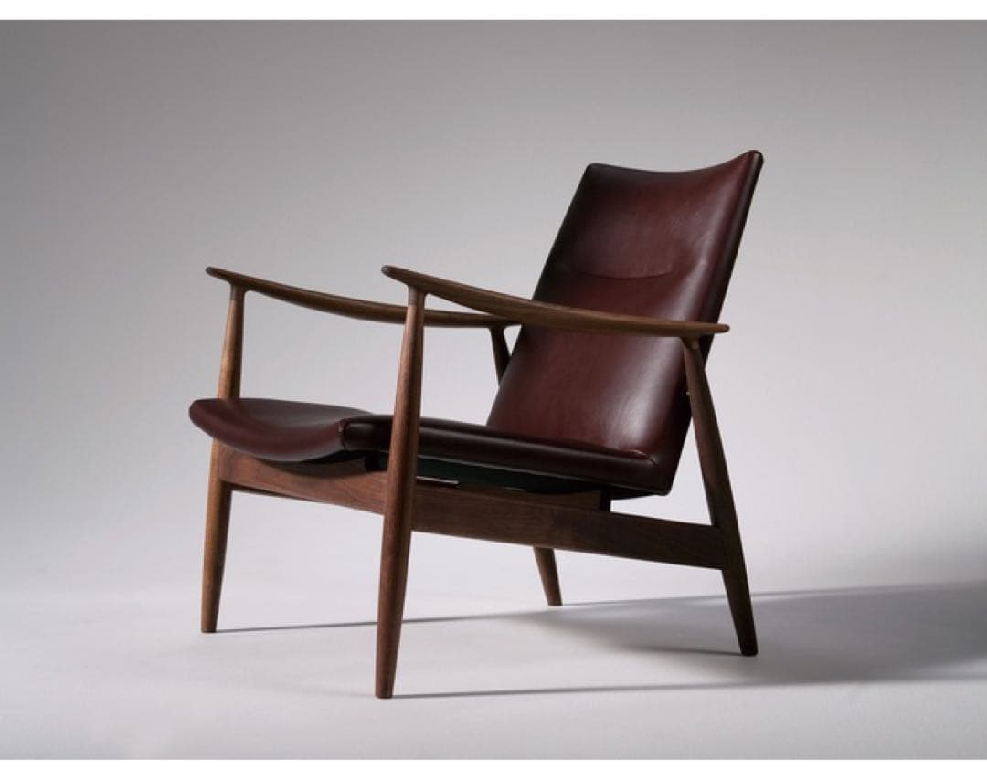 ミッドセンチュリー　ブラックレザー　1人掛けソファ　椅子