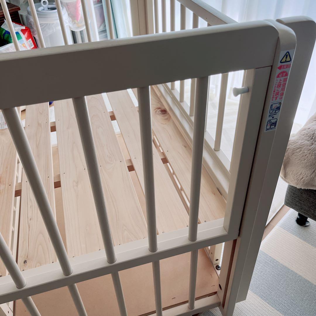 【目黒区引取】キンタロー ミニ3wayオープンベッド ホワイト 3面 木製