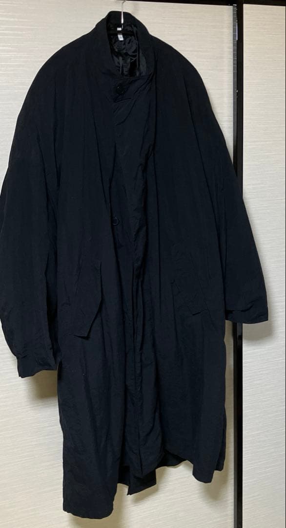 FIRMUMナイロンタッサーガーメントダイスタンドカラーコートBLACK