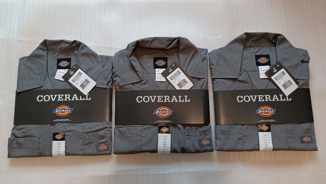 新品未使用　ディッキーズ 半袖 つなぎ L カバーオール グレー Dickies