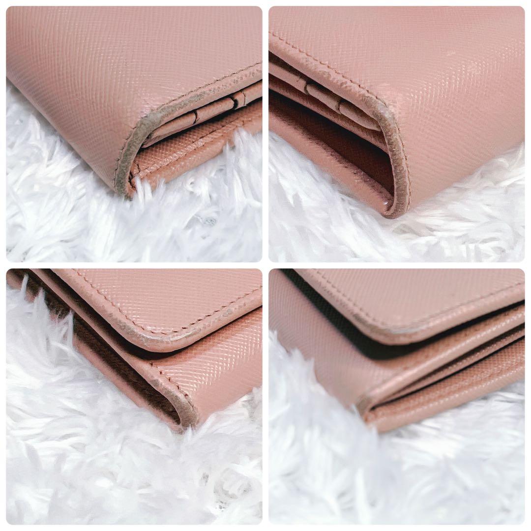 PRADA プラダ　長財布　サフィアーノ　フィオッコ　メタルロゴ　ピンク　リボン