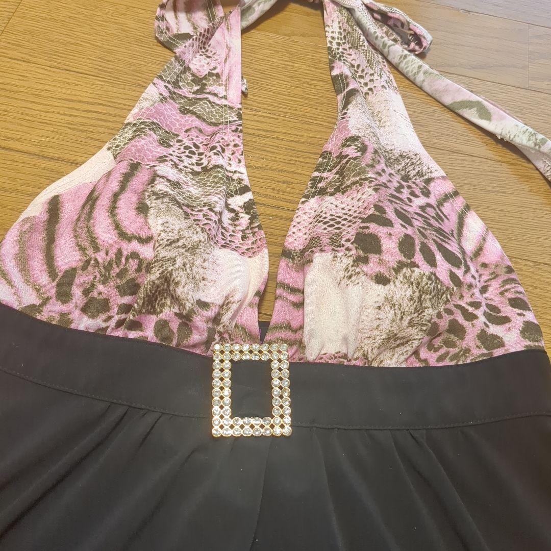 MARS動物柄ビジュー付きハルターキャミソール