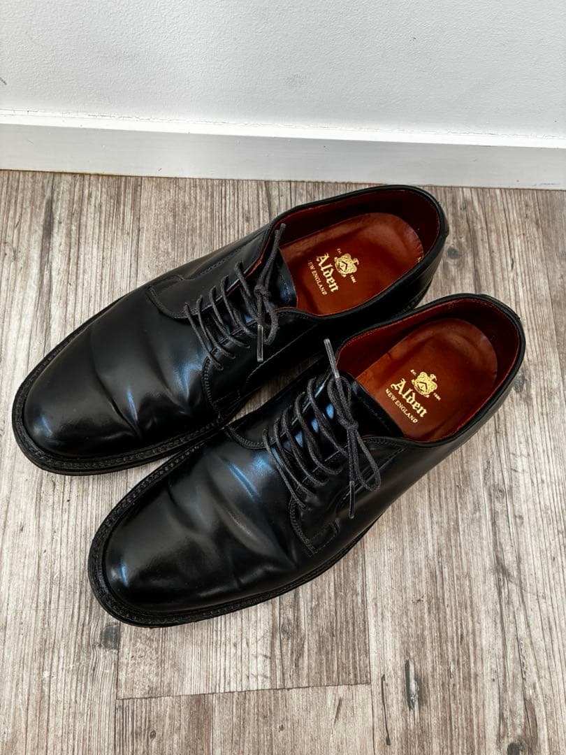Alden 9901 プレーントゥ 黒 7 1/2 Dオールデン コードバン