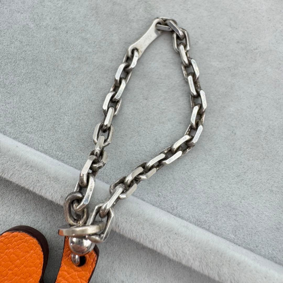 【人気】HERMES クローバー　バッグチャーム　レザー　SV925 四つ葉