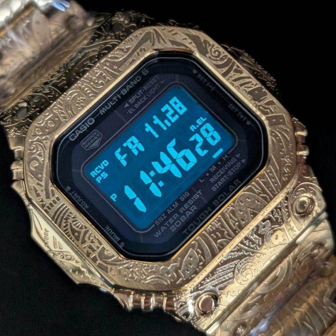 美品 G-SHOCK GWM5610 電波ソーラー ペイズリー彫刻 フルメタル