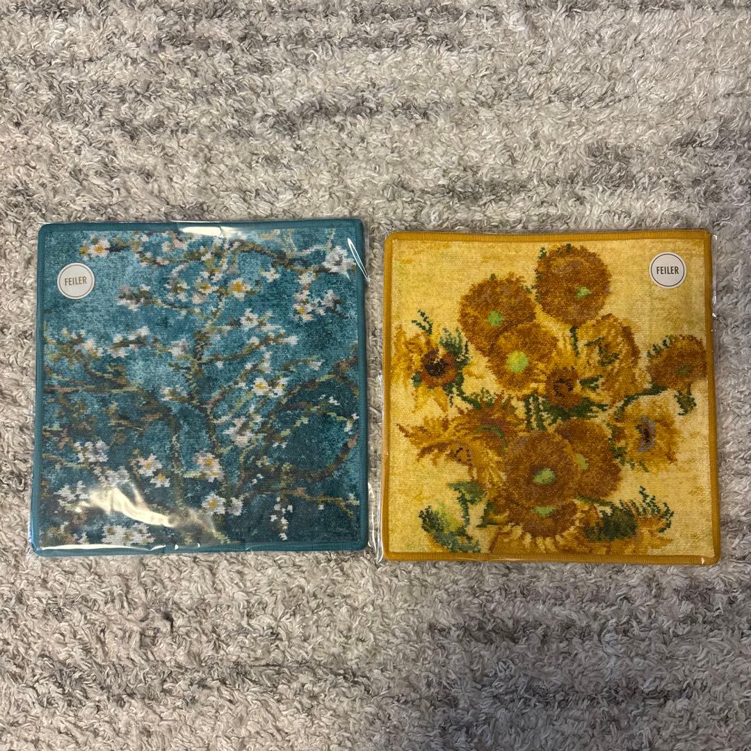 新品未開封　FEILER 花柄ハンカチ 2枚セット　ゴッホ