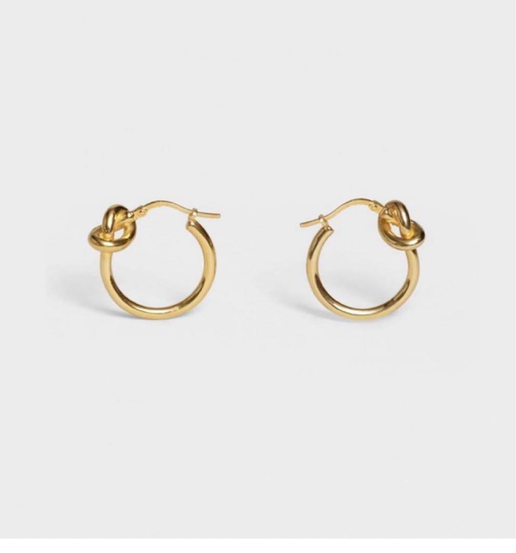 CELINE ノット スモールフープ ピアス