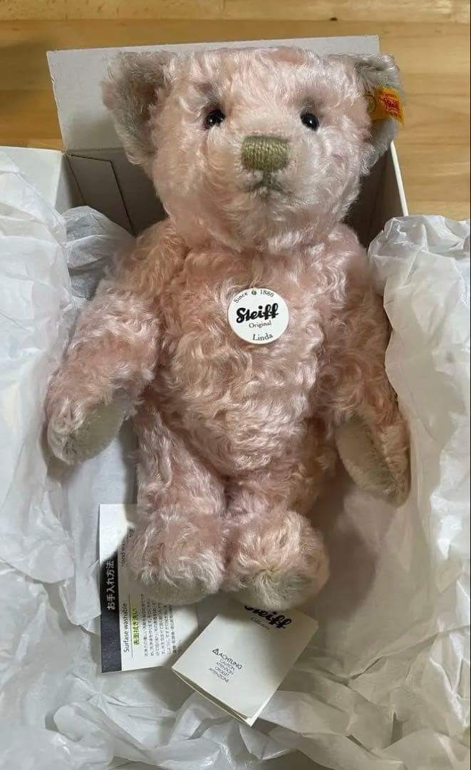 新品☆Steiff ぬいぐるみ ピンク 約30cm