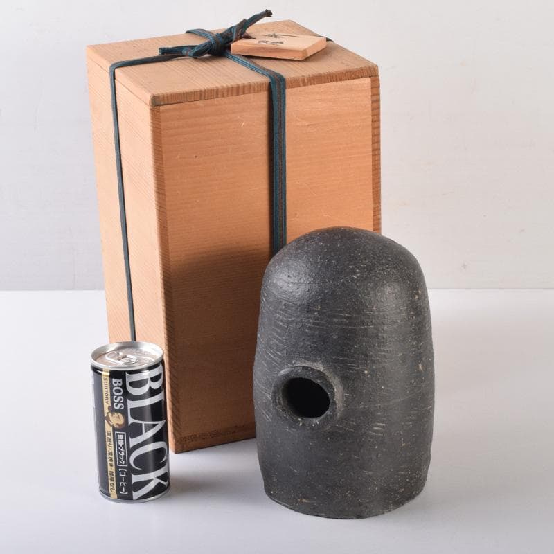 朝鮮美術　須恵器　新羅土器　新羅無細土　壷　時代箱付　C　8040A
