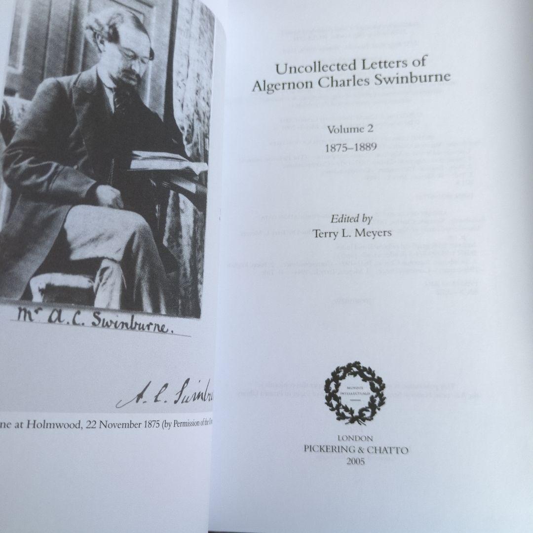 洋書スウィンバーンSwinburne Letters 全3巻完結セット