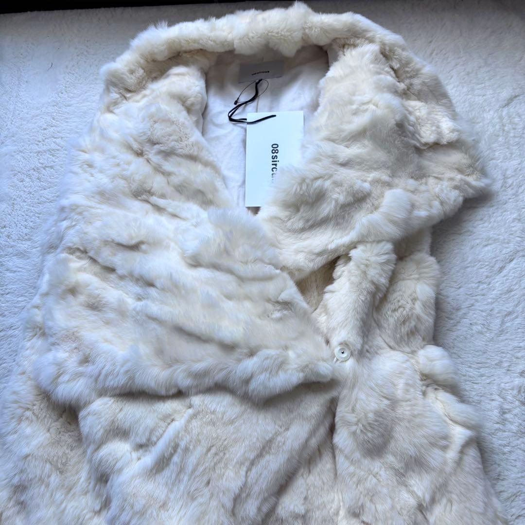 新品　タグ付き08sircus ships別注　ラビットファーベスト ラップ