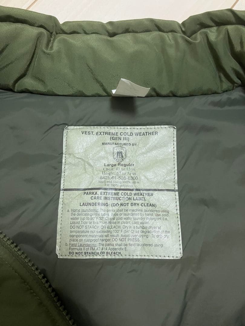 値下不可 LEVEL-7 ECWCS PRIMALOFT VEST オリーブ L