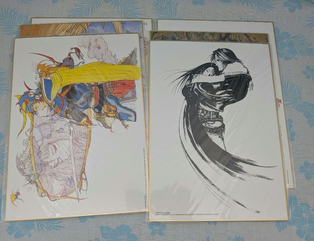 天野喜孝 ファイナルファンタジー等 A4色紙+バインダーまとめ売り