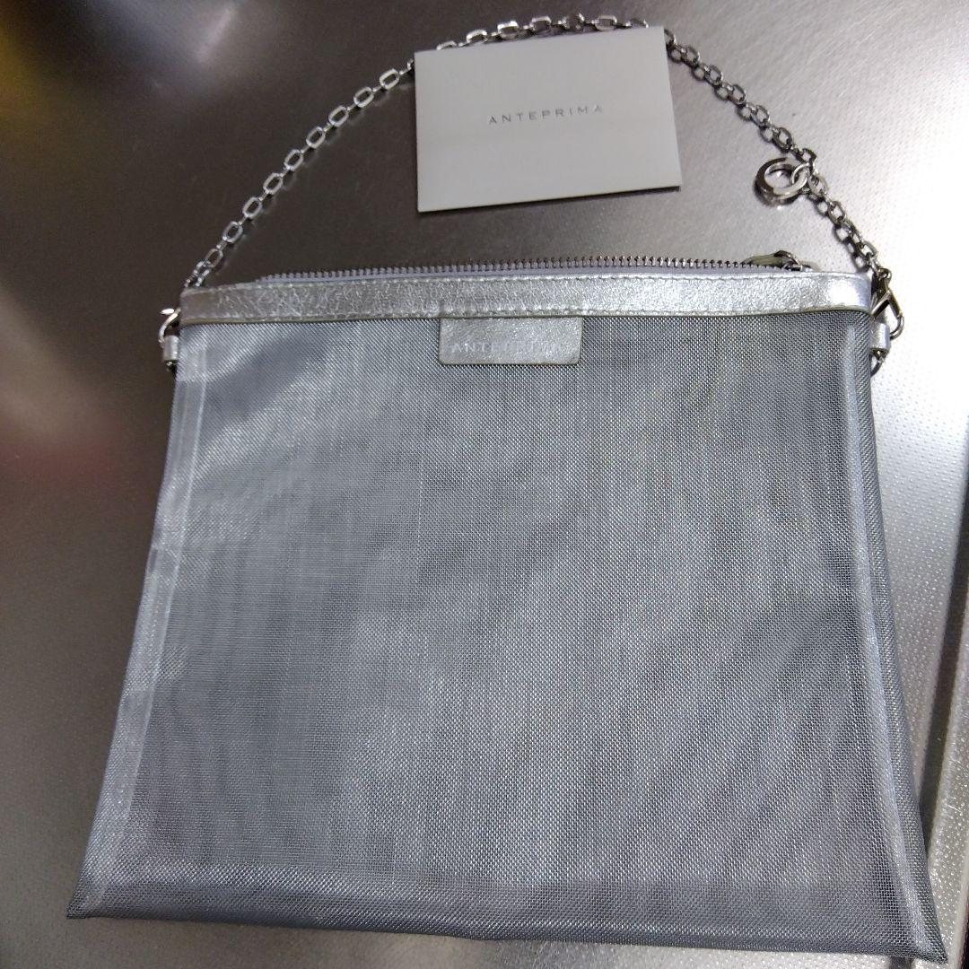 極美品アンテプリマ ワイヤーバッグ スタンダード スクエアラージ シルバー