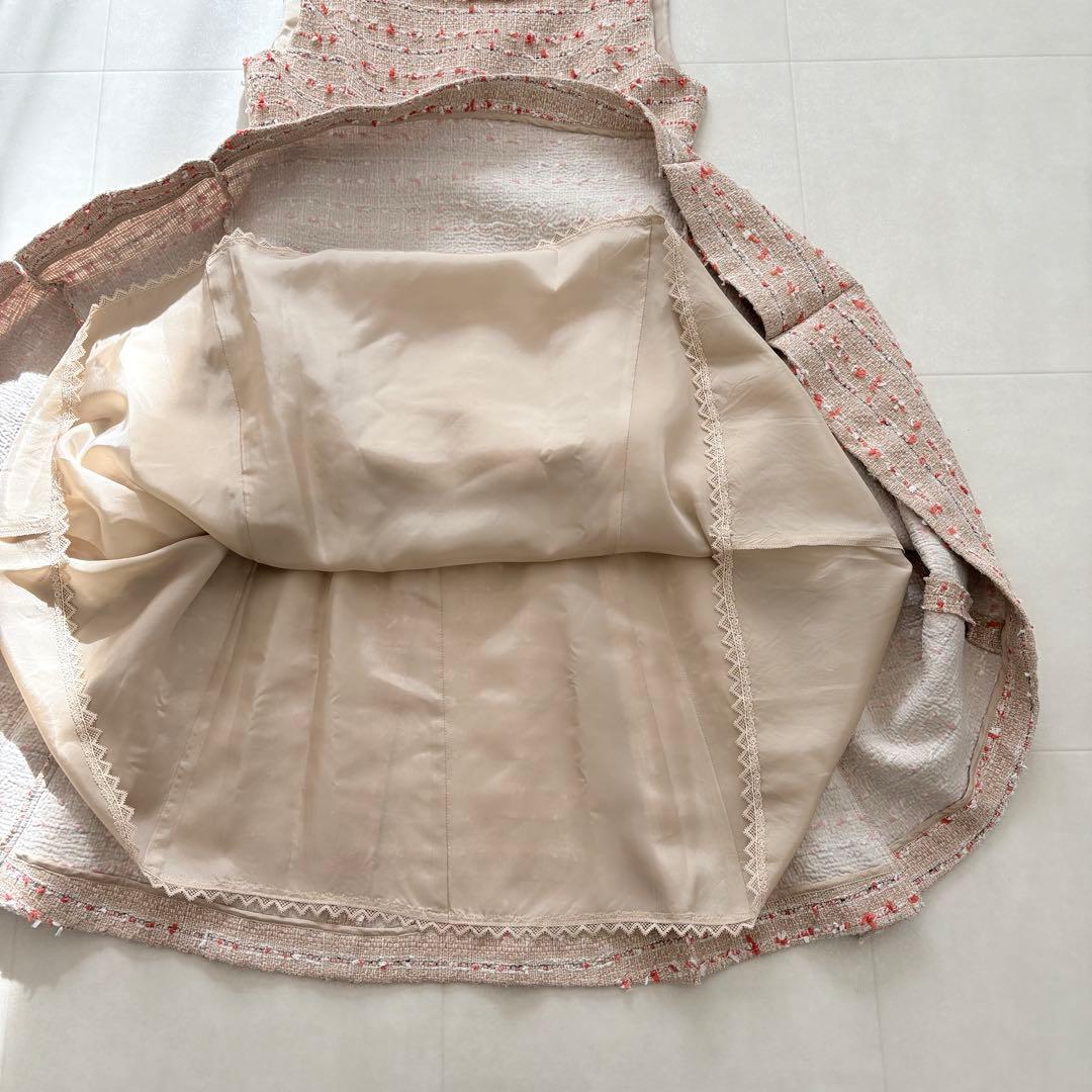 【美品】フォクシー ツイード ワンピース ノースリーブ フレアライン 40 春