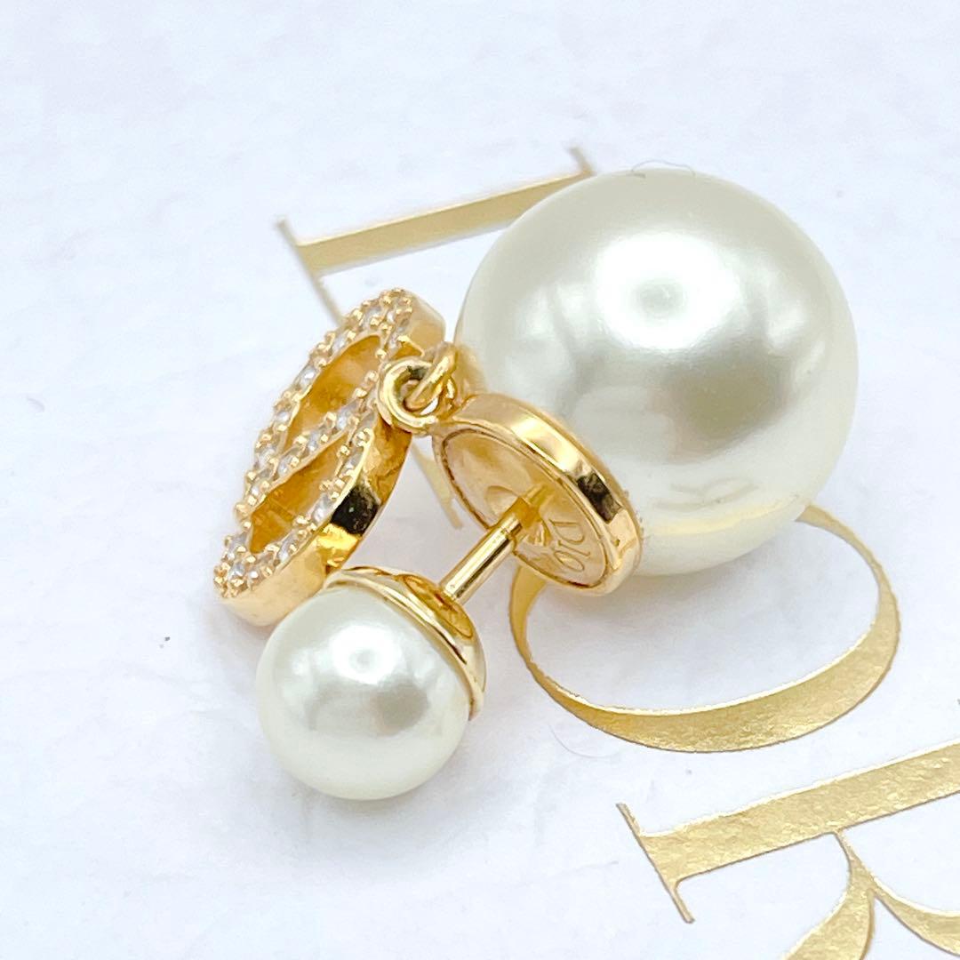 Christian Dior トライバル　ピアス　CD ストーン　ゴールド　片耳