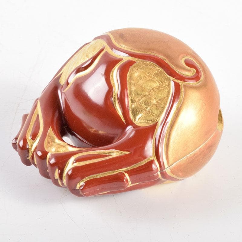 茶道具　竜谷焼　宮川香雲作　木魚香合　共箱　V　R4892