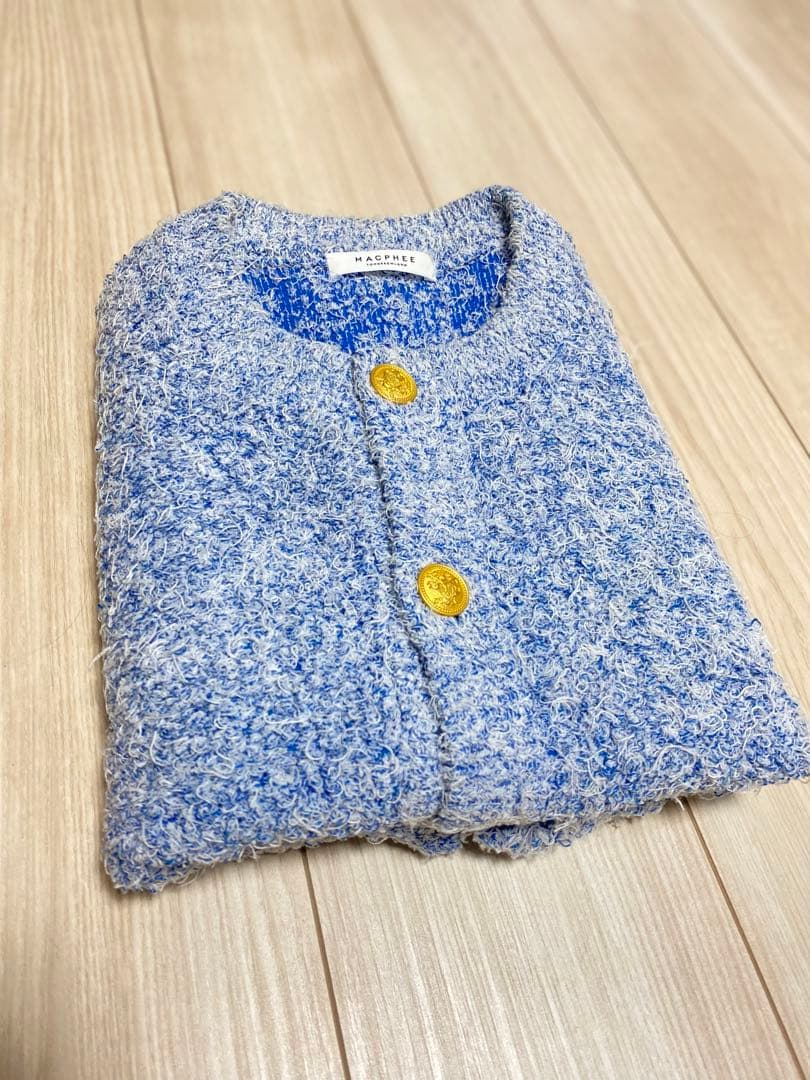 S⭐︎-　【MACPHEE】ツイーディー クルーネックジレ ライトブルー