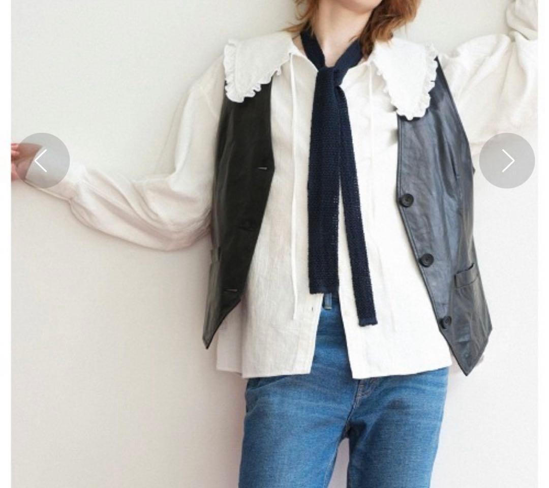 THE SHINZONE オーガニックコットン フリル襟　ブラウス シャツ