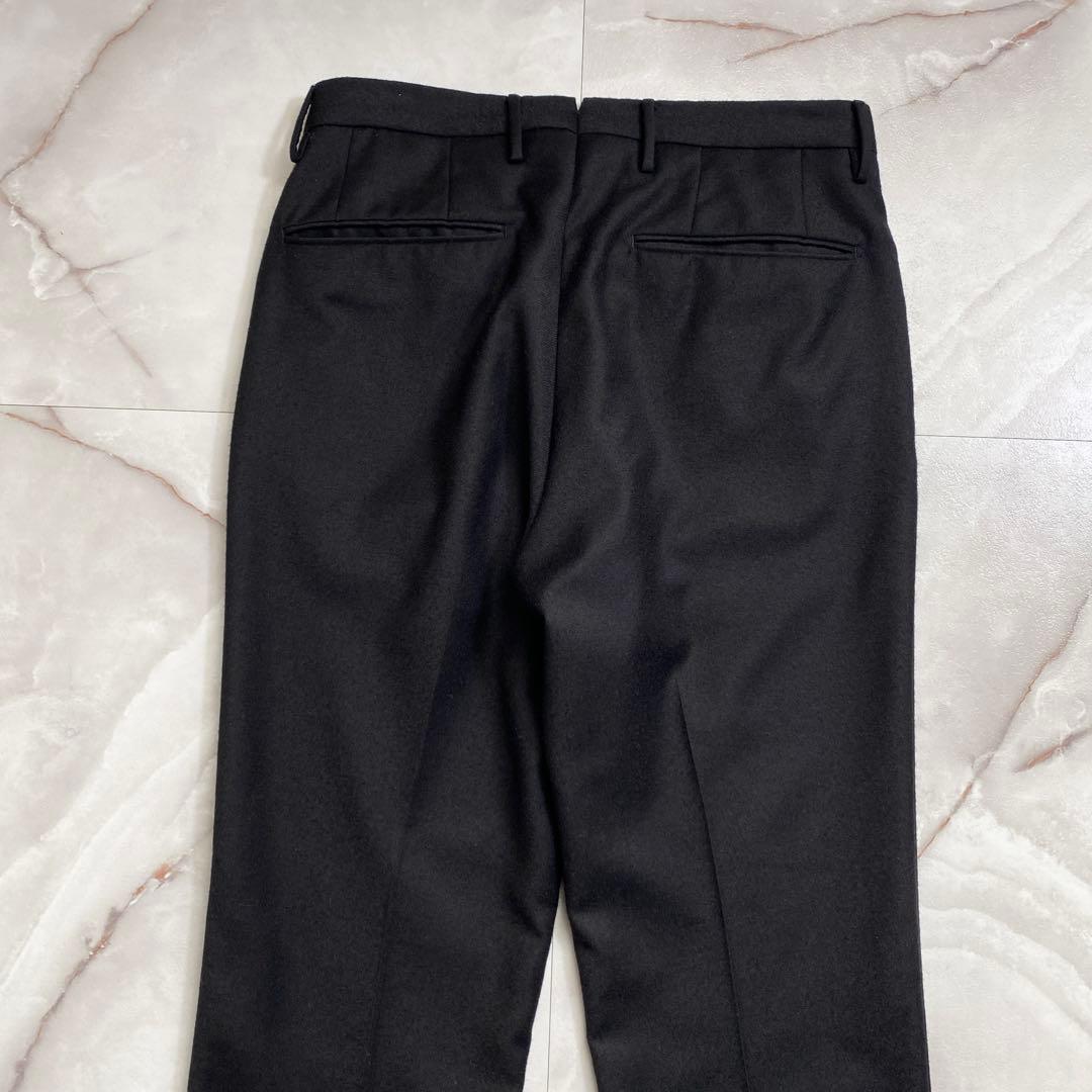 A18385 インコテックス ウールフランネルスラックス スリムフィット 黒44