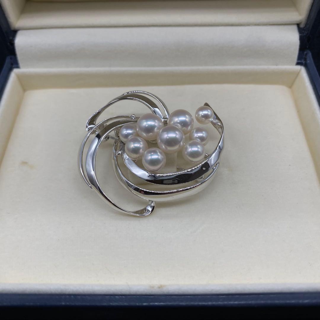 極美品　田崎真珠　パールブローチ