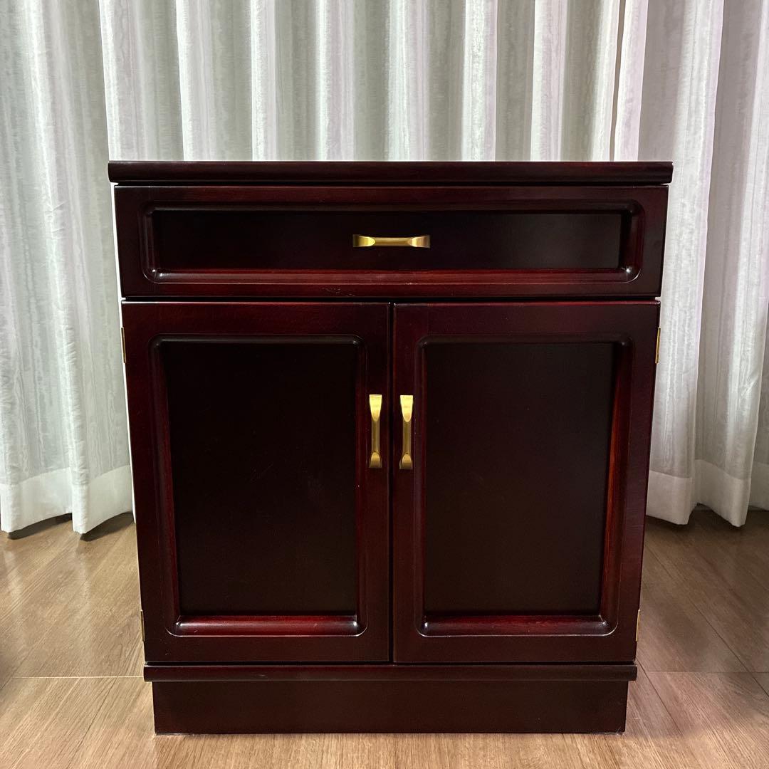 カリモク//ダークブラウン木製キャビネット サイドボード