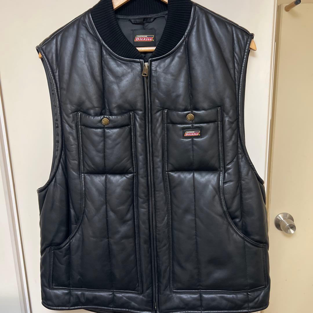 supreme×dickies レザーベスト 23AW