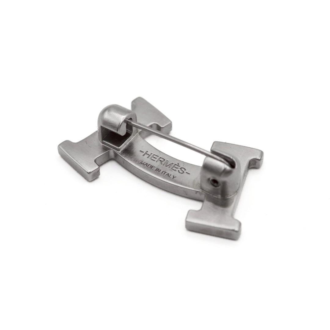 【極美品】HERMES エルメス Hスマイル ブローチ スマイリー シルバー