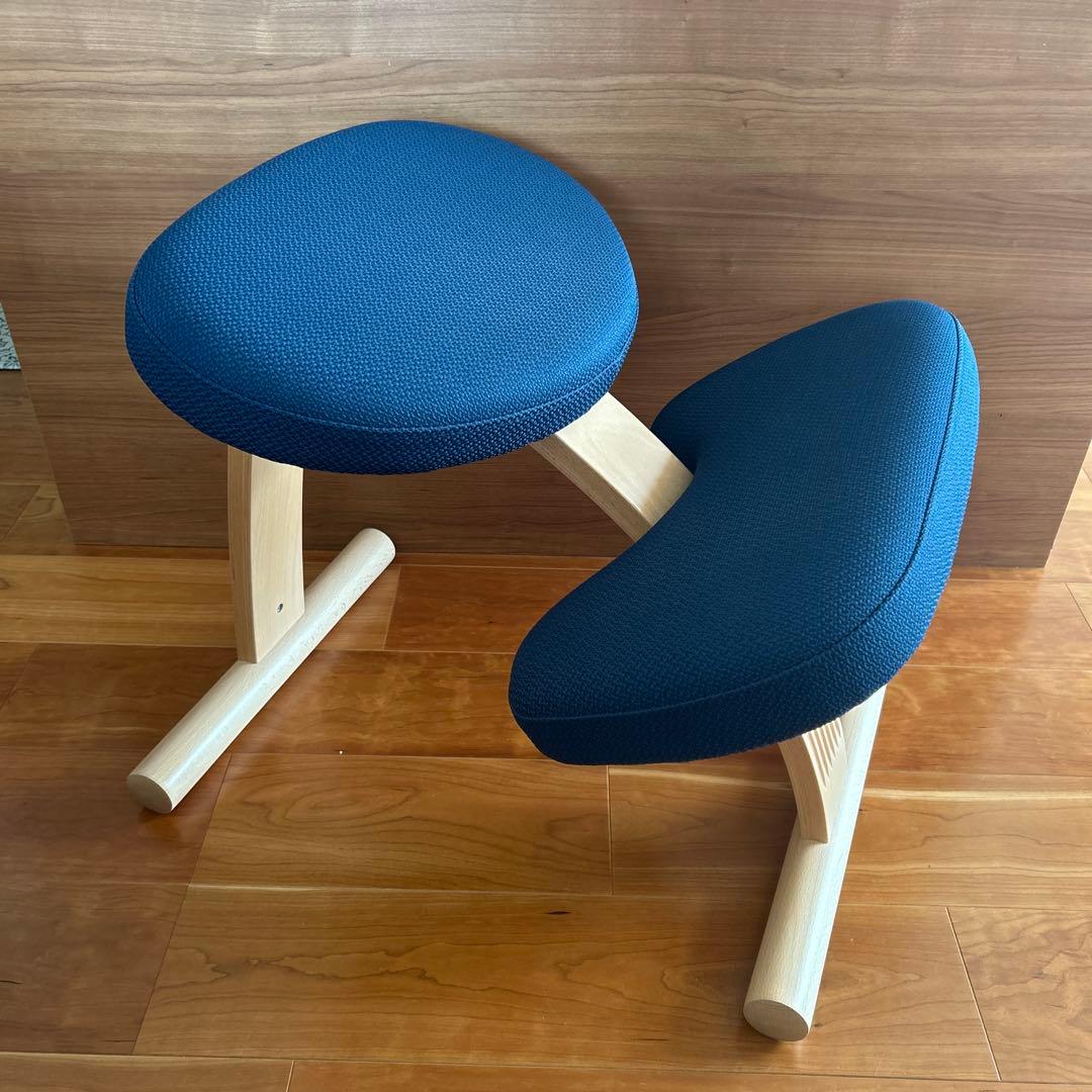 バランスイージー 姿勢矯正用ネイビークッションチェア 椅子 カバー付き