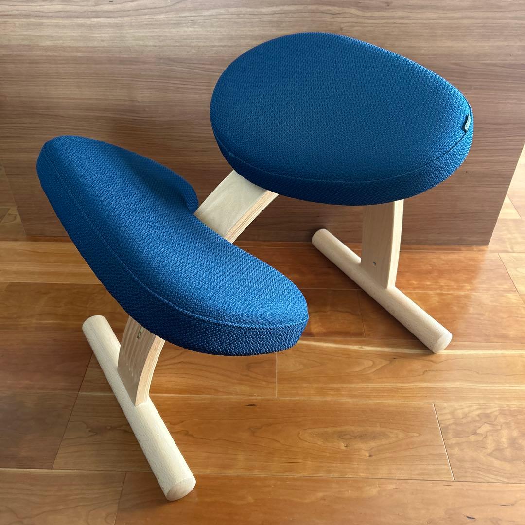 バランスイージー 姿勢矯正用ネイビークッションチェア 椅子 カバー付き