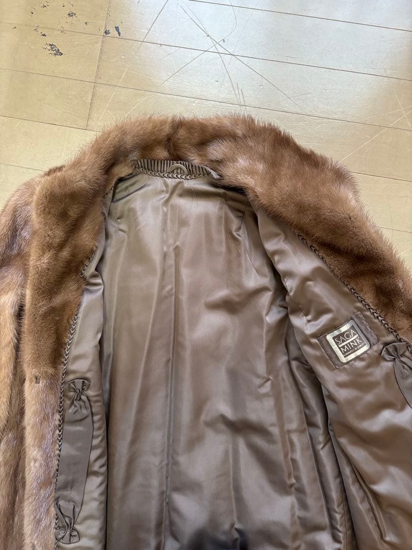 リアルミンク　ブラウンファーコート フロントオープン