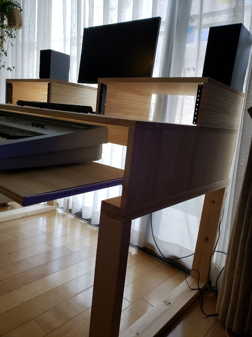 【楽器さん】DTMデスク　S-140-70　3Uラックつき PA DTM