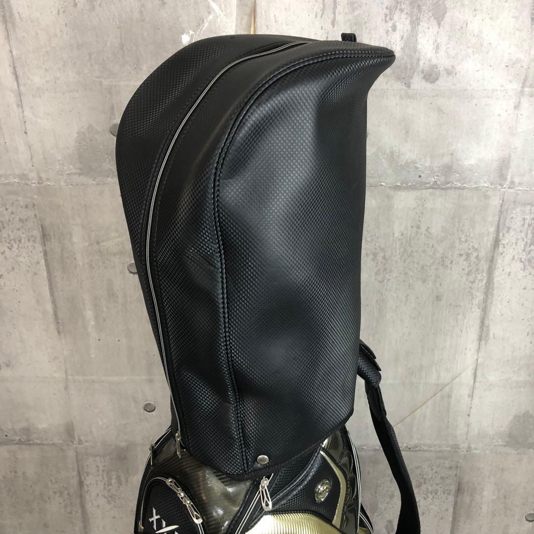 XXIO　キャディバッグ　カート式　ゴルフ　ブラック　5分割　PUレザー