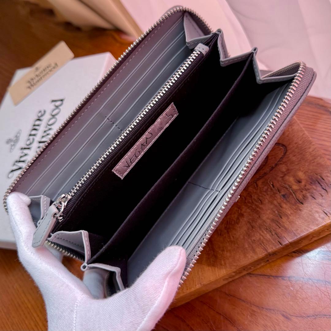 SALE/お箱付正規品Viviennewestwoodオーブ/グレー長財布