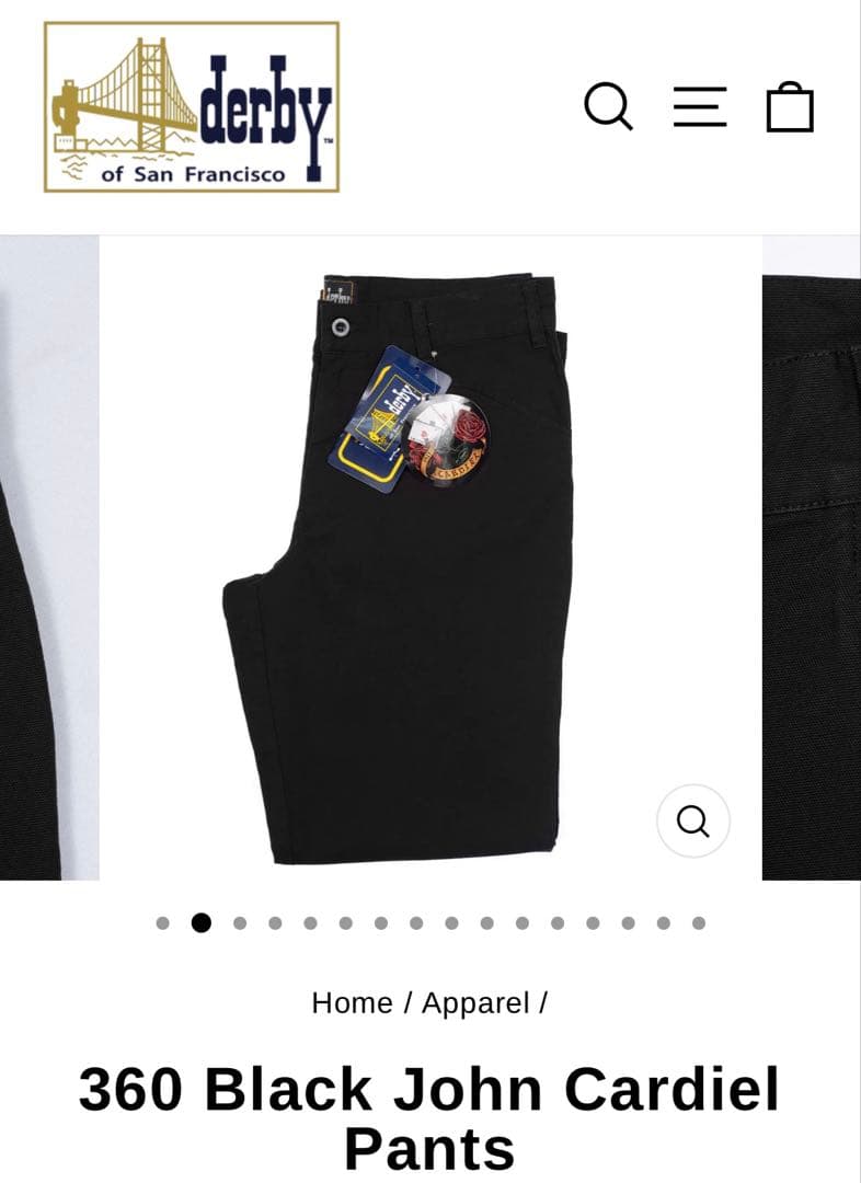 新品未使用 ダービーオブサンフランシスコ フリスコパンツ w36