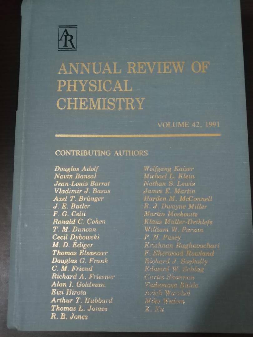 ANNU REV PHYS CHEM v42 1991 物理化学年次学術雑誌