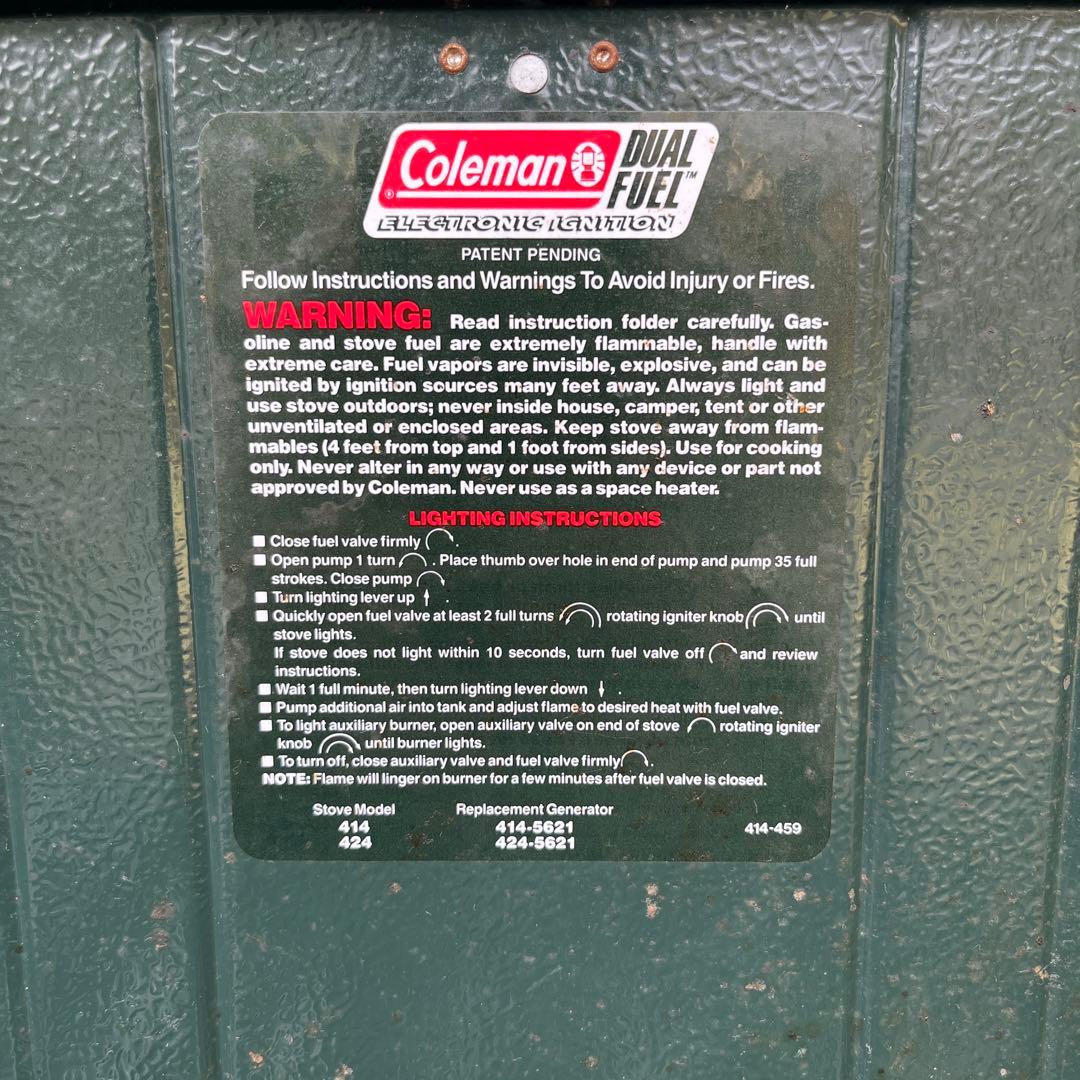 Coleman ツーバーナー　414 インジェクション付き