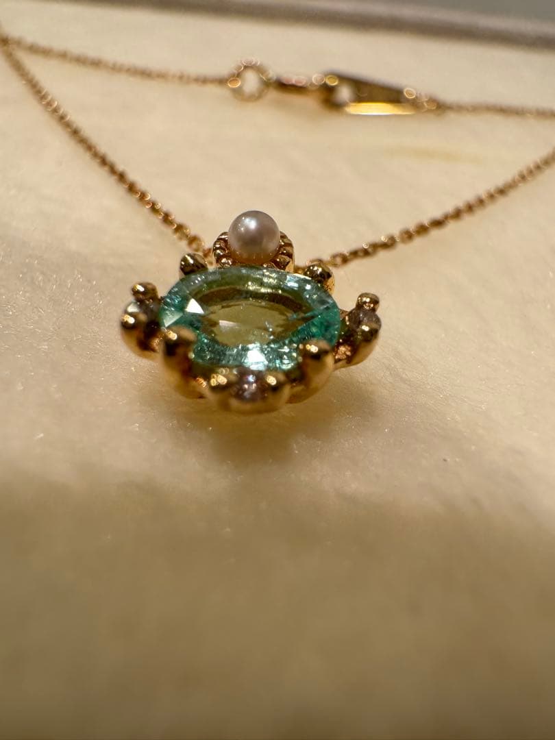 き*ん様 パライバトルマリン ダイヤモンド ベビーパール K18ソ付き ネックレ